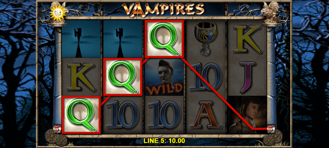 Vampires Slot Spieloberfl&auml;che